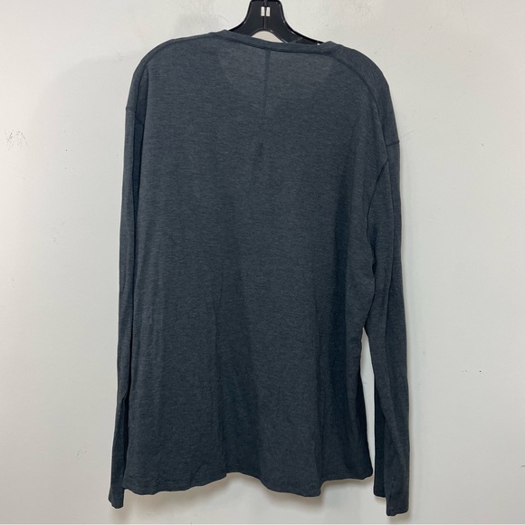 Lululemon Top Men's Medium Grey Basic Long Sleeve Henley - Picture 6 of 7